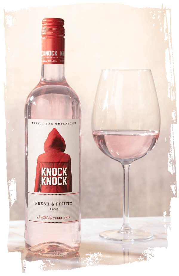 Selección de vinos rosados de KNOCK KNOCK, perfectos para maridar con comidas ligeras.